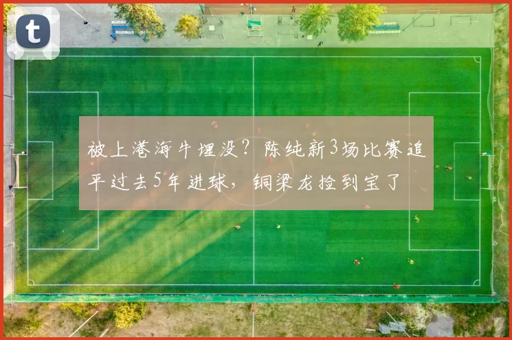 被上港海牛埋没？陈纯新3场比赛追平过去5年进球，铜梁龙捡到宝了
